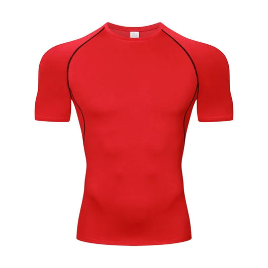 Cross-Border PRO Men's Tight Quick-Drying Shirts - Breathable, Short-Sleeve Fitness Wear, Outdoor Running Milk Silk Round Neck
