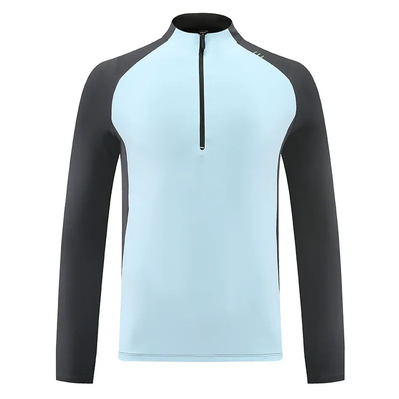 2025 New Outdoor Sports T-Shirt for Men - Standing Collar, Running Quick-Dry, Mountaineering/Hiking Casual Layering