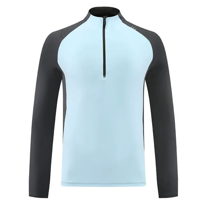 2025 New Outdoor Sports T-Shirt for Men - Standing Collar, Running Quick-Dry, Mountaineering/Hiking Casual Layering