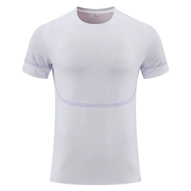 2025 New Cross-Border Summer Ice Silk Short-Sleeve T-Shirt for Men - Thin, Breathable, Quick-Drying Running/Training Wear