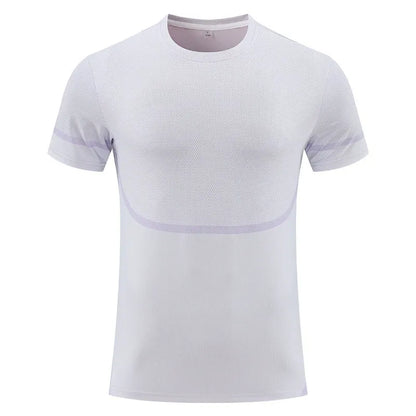 2025 New Cross-Border Summer Ice Silk Short-Sleeve T-Shirt for Men - Thin, Breathable, Quick-Drying Running/Training Wear