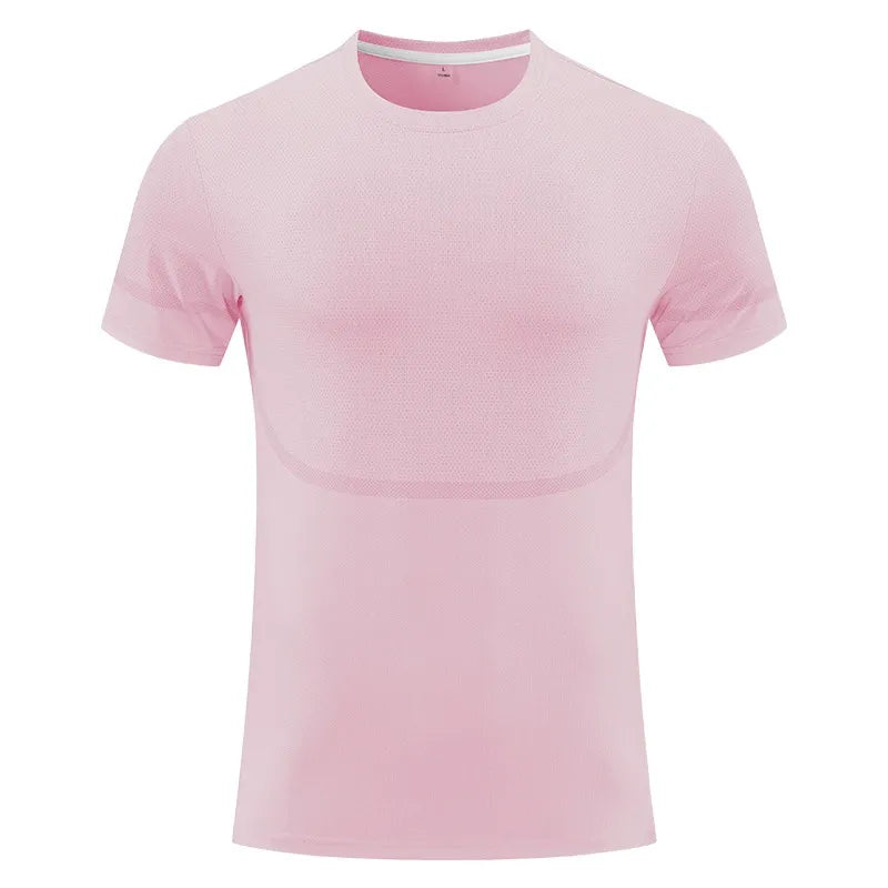 2025 New Cross-Border Summer Ice Silk Short-Sleeve T-Shirt for Men - Thin, Breathable, Quick-Drying Running/Training Wear