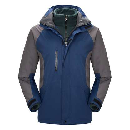 Autumn and Winter Thickened Climbing Jacket Outerwear Detachable Men's and Women's Outdoor 3-in-1 Windproof Jacket Cold-Weather Gear