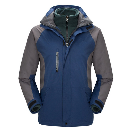 Autumn and Winter Thickened Climbing Jacket Outerwear Detachable Men's and Women's Outdoor 3-in-1 Windproof Jacket Cold-Weather Gear