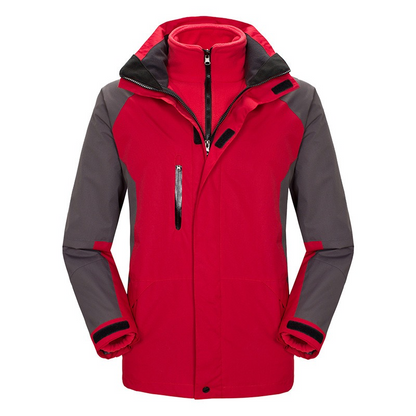 Autumn and Winter Thickened Climbing Jacket Outerwear Detachable Men's and Women's Outdoor 3-in-1 Windproof Jacket Cold-Weather Gear