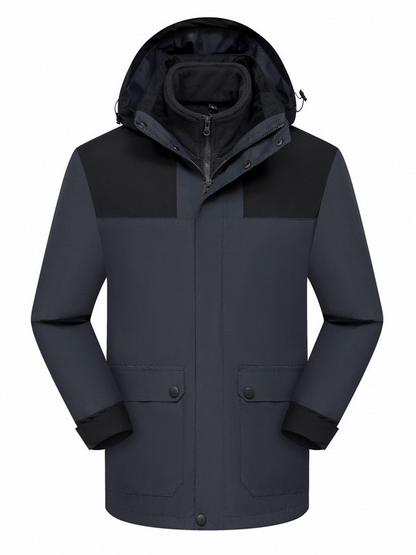 New High-Quality Best-Selling Windbreaker Outdoor Men's and Women's Matching Color Removable Hood Waterproof Windproof Mountaineering Jacket