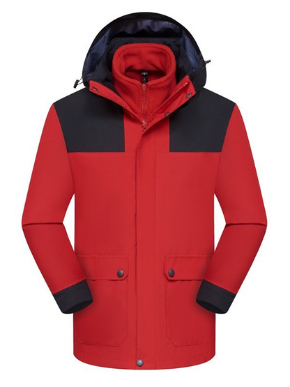 New High-Quality Best-Selling Windbreaker Outdoor Men's and Women's Matching Color Removable Hood Waterproof Windproof Mountaineering Jacket