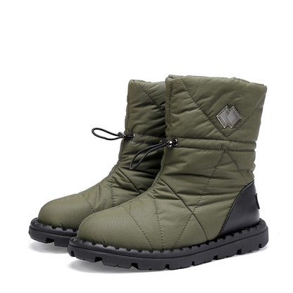 Nine-Color Snowflake Cross-Border Public-Version Russian Advanced Matte Dark Green Stylish Warm Faux Fur Snow Boots