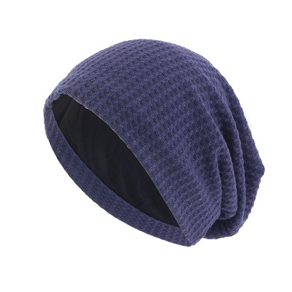 Unisex Solid Color Double-Layer Beanie - Breathable Cotton Hat for Spring/Fall & Maternity Use