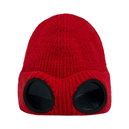 Winter Goggles & Hat Set - Windproof, Thickened Ski Goggles & Knitted Hat for Men & Women