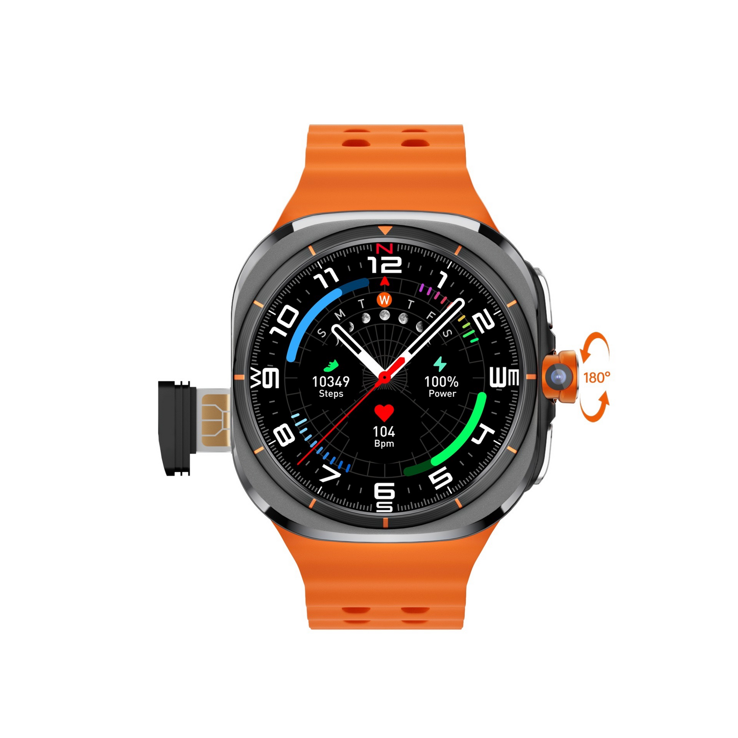 4G Full Netcom GPS Compass Insert SIM Card Android Phone Watch