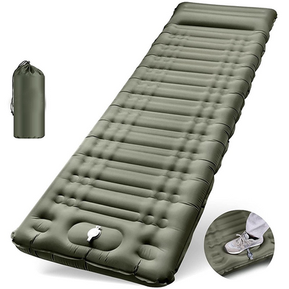Inflatable Mat - Outdoor Portable Camping Sleeping Pad, Moisture-Proof Foot Inflatable Mattress, Camping Single-Person Strap-Thickened Air Mattress