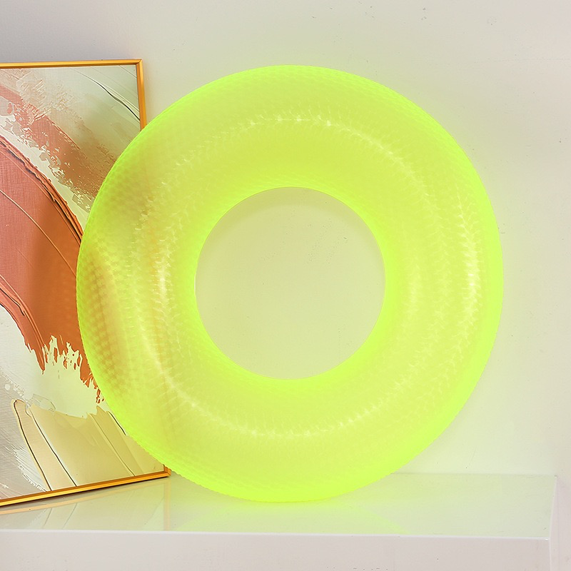 New Thickened Children's Swimming Ring - PVC Inflatable Fluorescent Solid Color Simple Swimming Ring, 4D Fluorescent Swimming Ring