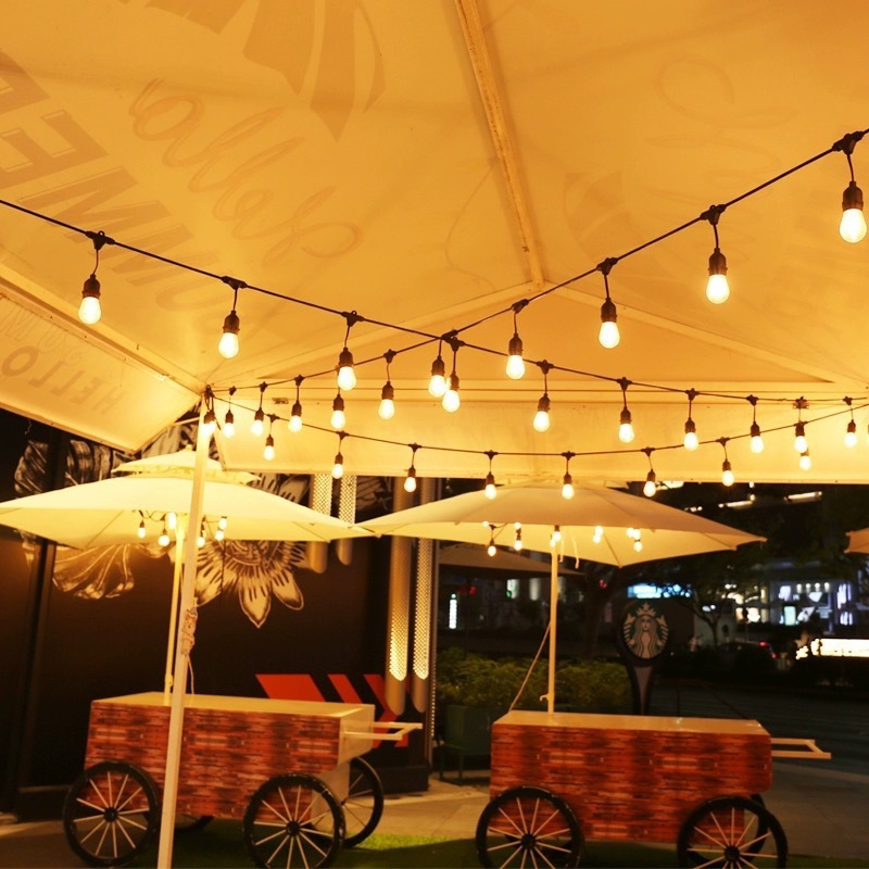 Solar Waterproof String Lights - Outdoor Camping Canopy Decoration Light, E27 Running Horse Lamp, Courtyard Party Atmosphere Light String