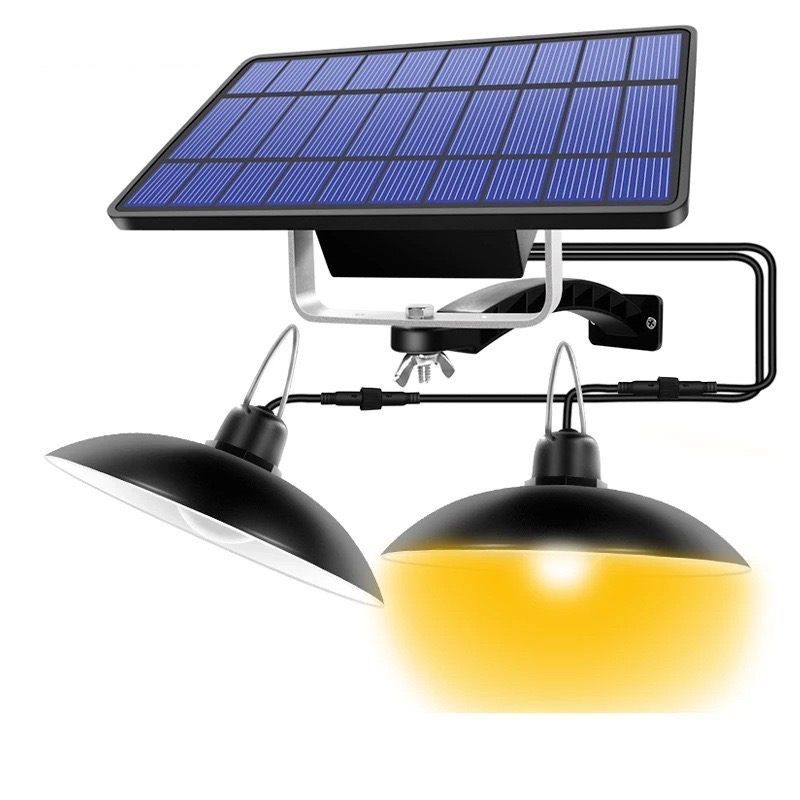 New Split-Type One-to-Two Solar Remote Control Pendant Light - Courtyard Garden Staircase Café Camping Tent Pendant Light