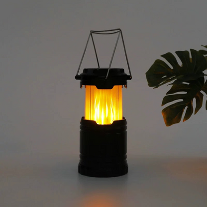 Dry Battery Plastic Handheld Kerosene Lamp - Outdoor Stretch Switch LED Camping Light, Emergency Night Market Carpet Flame Lamp