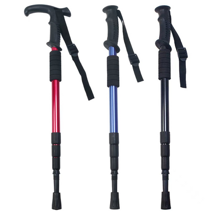 Neutral 3-Section Straight Handle Aluminum Alloy Outdoor Trekking Stick - Telescopic Travel Stick, Hiking Walking Stick, Mountain Climbing Stick