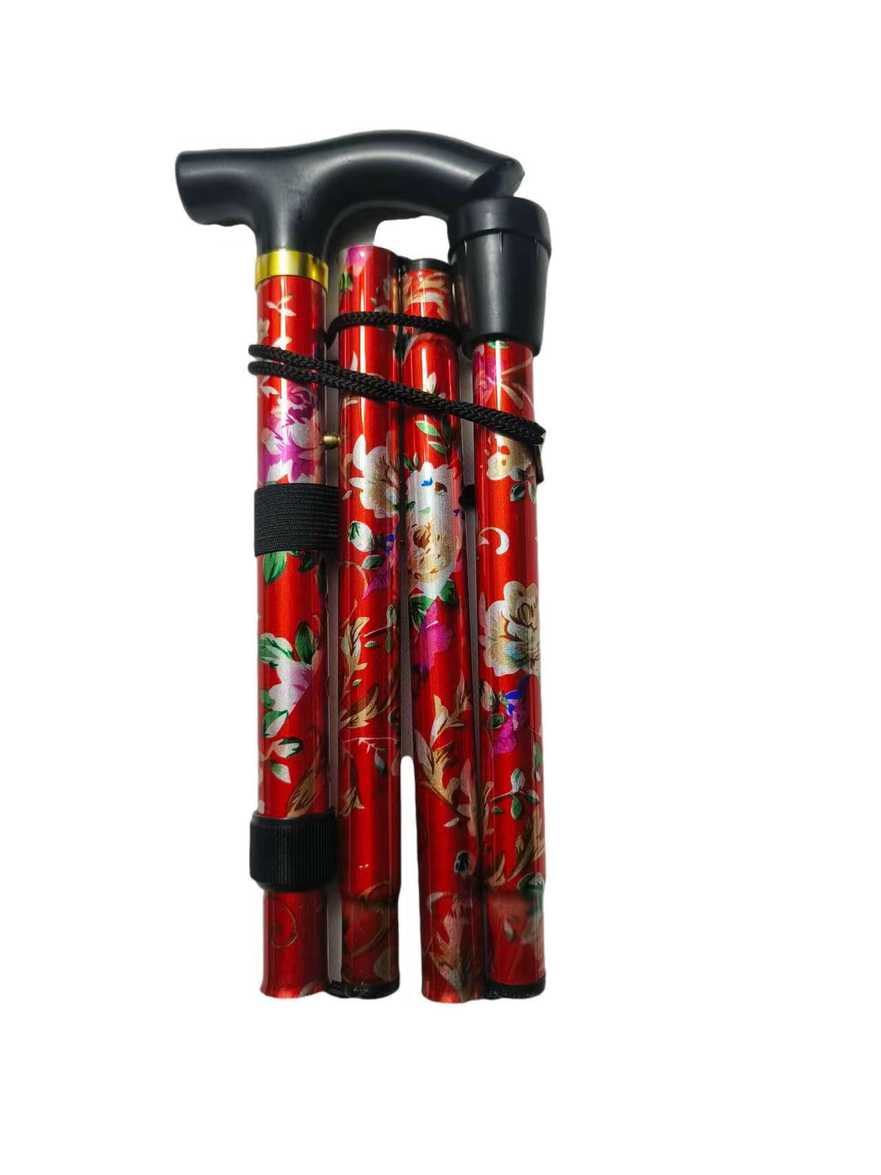 Aluminum Alloy Trekking Pole - Folding Telescopic Lightweight 5-Section Stick, Cross-Country Hiking Outdoor Stick, Portable Senior Stick