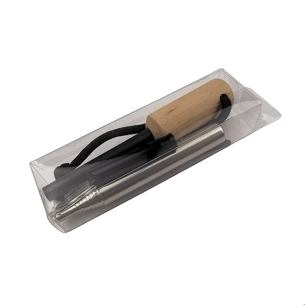 New Outdoor Stainless Steel Blower Flint - Survival Whistle Set, Portable Telescopic Blower Fire Starter Camping Equipment