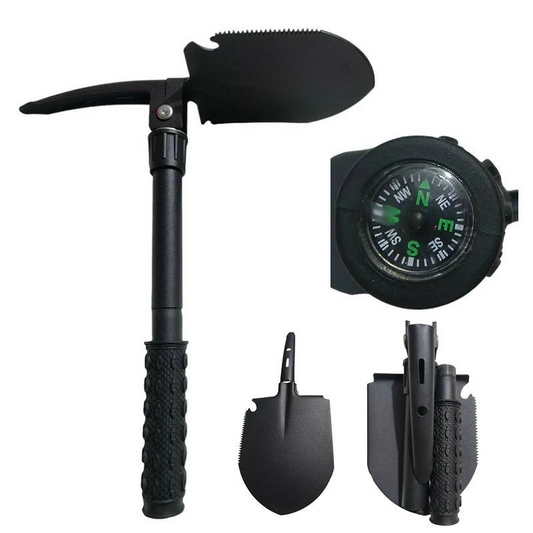 Shovel surface hardness 50 degrees engineer shovel four in one portable folding shovel outdoor travel hiking camping life saving shovel