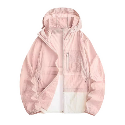 Color blocking thin sun protection clothing for men and women, couple style, summer outdoor hooded, UV resistant sun protection clothing, trendy