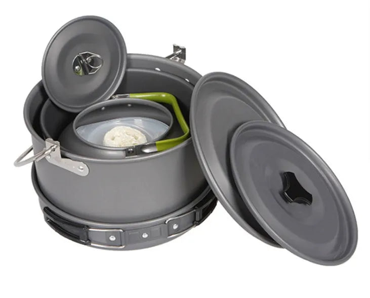 5-6 Person Outdoor Camping Cookset Portable Cookware Set with Teapot -700 Cooking Set