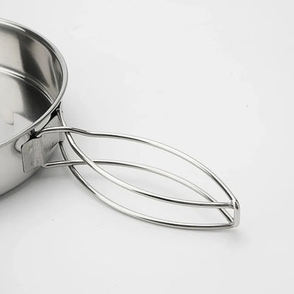 Outdoor Stainless Steel Cookset 4-Piece Set Portable Picnic Camping Pot Foldable Combination Cookware Set