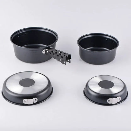 Aluminum Camping Cookware Set Non-Stick Pot Set Portable Outdoor Camping Hiking FCM Certified