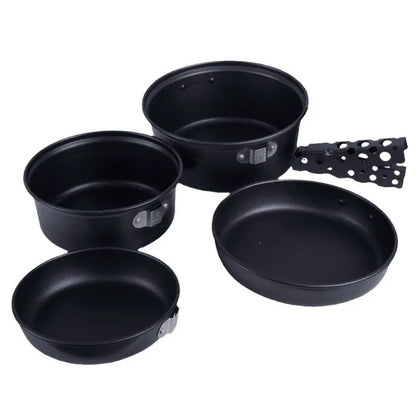 Aluminum Camping Cookware Set Non-Stick Pot Set Portable Outdoor Camping Hiking FCM Certified