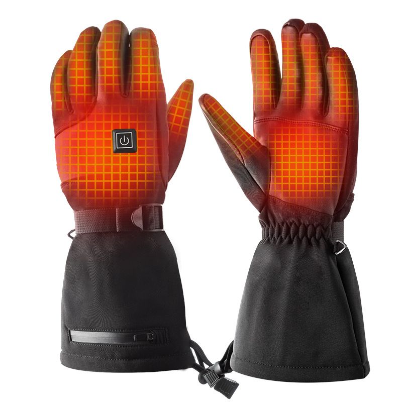 Cross-Border Electric Heating Gloves 5-Finger Touchscreen Heated Gloves Outdoor Skiing Cycling Heated Gloves Wholesale