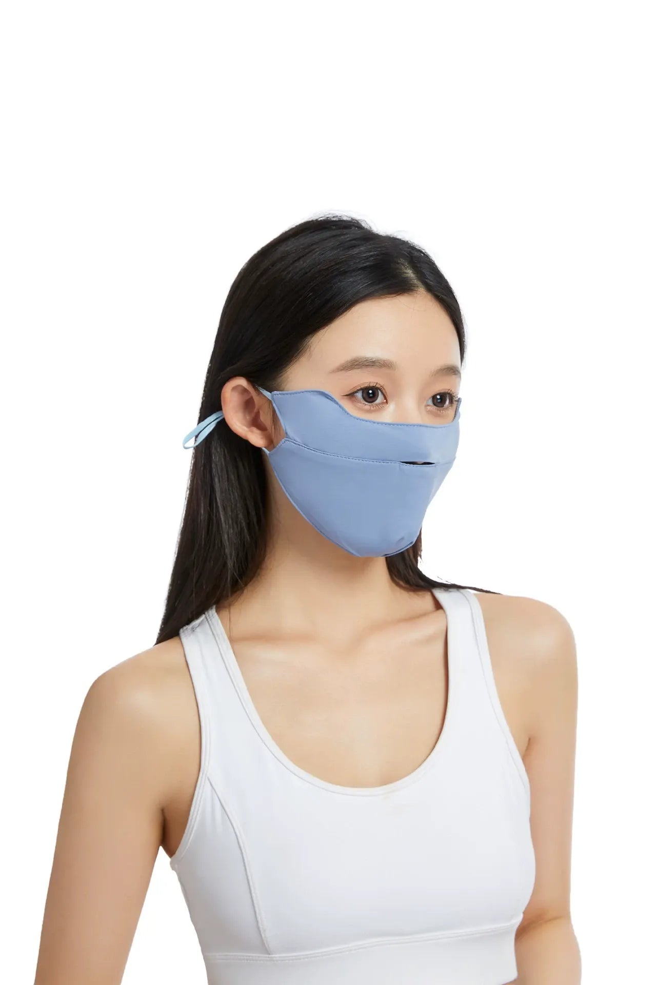 New ice silk sunscreen mask for women in summer, breathable sunshade, same style face protection and UV protection mask