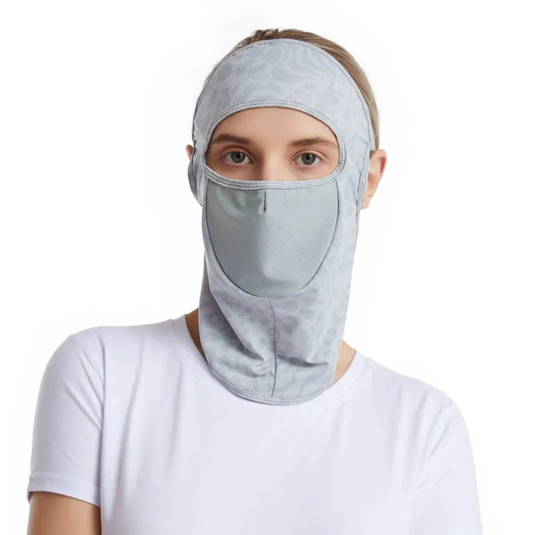Summer ice silk sunscreen mask face mask full face mask full face headgear facekini female riding mouth and nose mask face cover