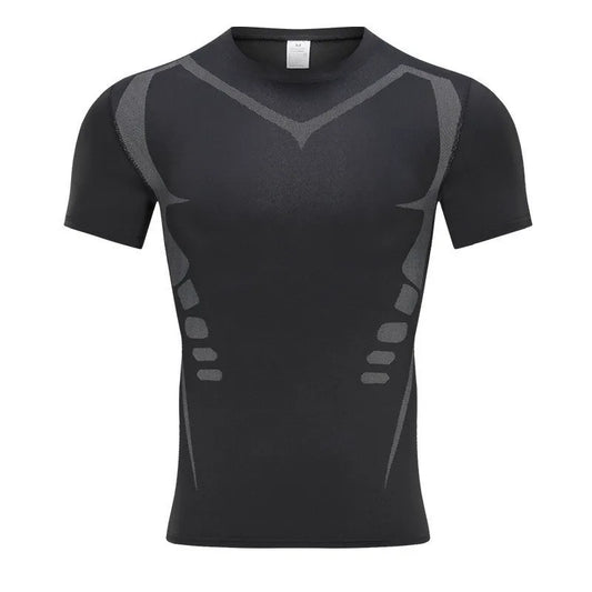 Men's High-Elastic Quick-Drying Long/Short Sleeve Sports Tight - Basketball, Soccer, Fitness Cycling Base Layer White Sweat-Absorbent T-Shirt