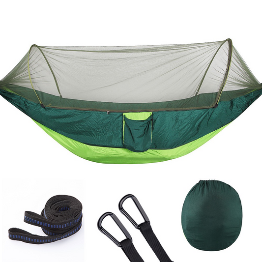 Auto-Open Hammock - Mosquito Net Included for Outdoor Camping & Relaxation